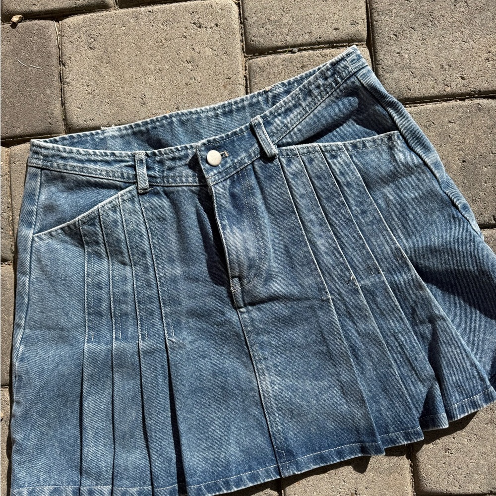 Altar'd State Blue Denim Skirt